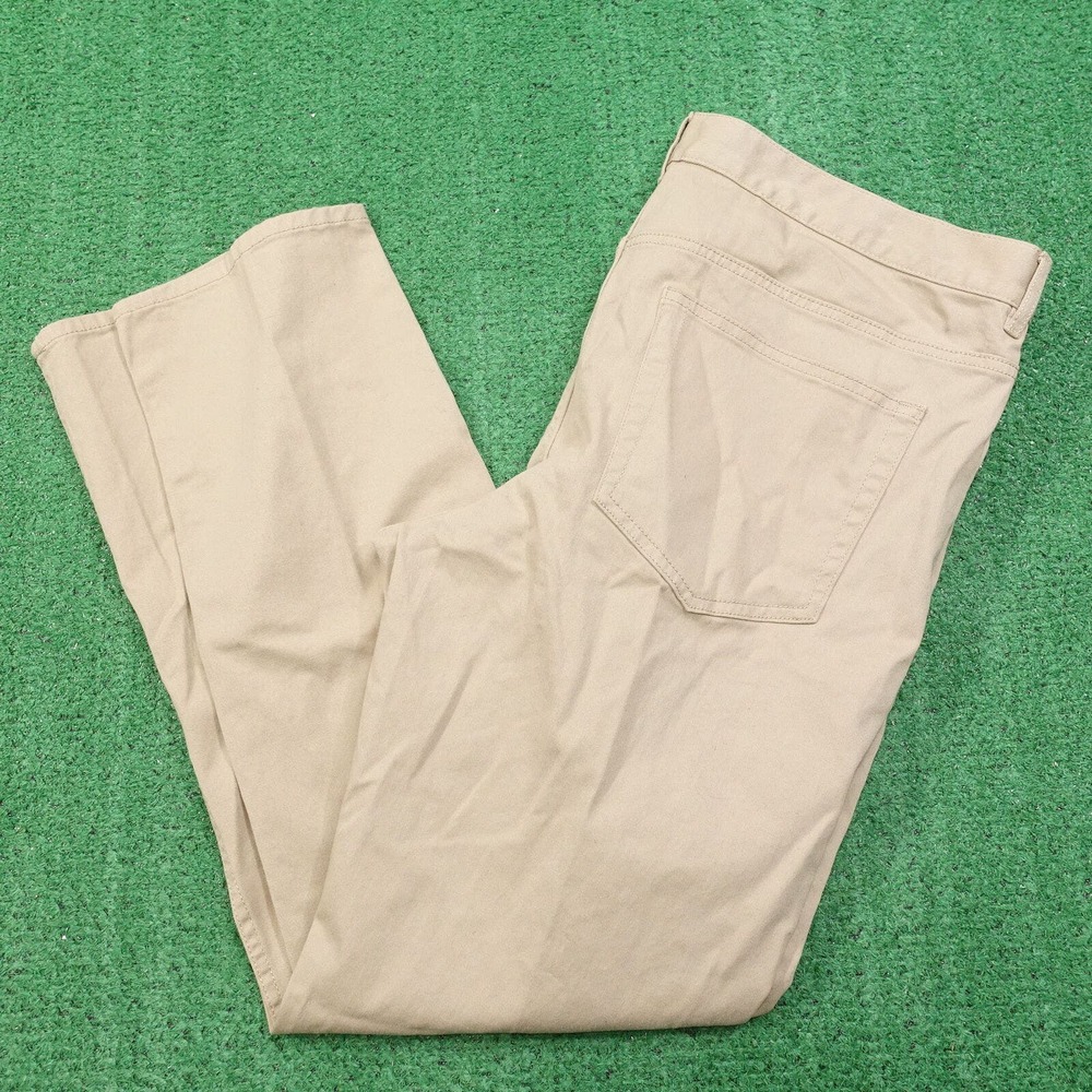 H&M SLIM FIT BEIGE KHAKI COTTON BLEND CHINO PANTS MENS SIZE 38‎ EUC